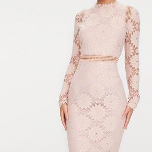 PrettyLittleThing | Long Sleeve Lace Bodycon Dress